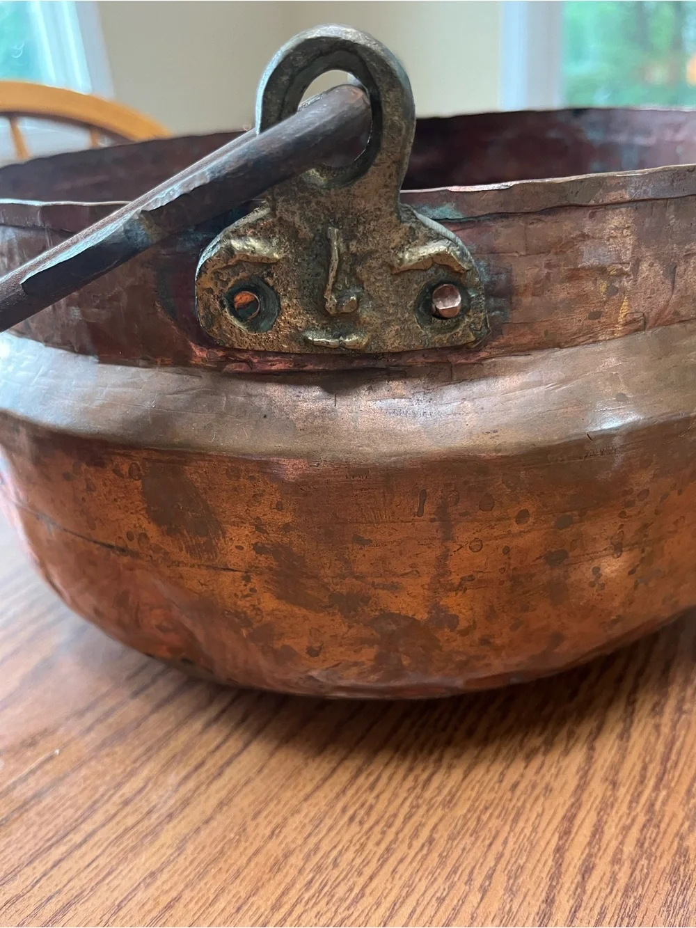 Vintage Copper Cooking Kettle with Handle - Copper Finish